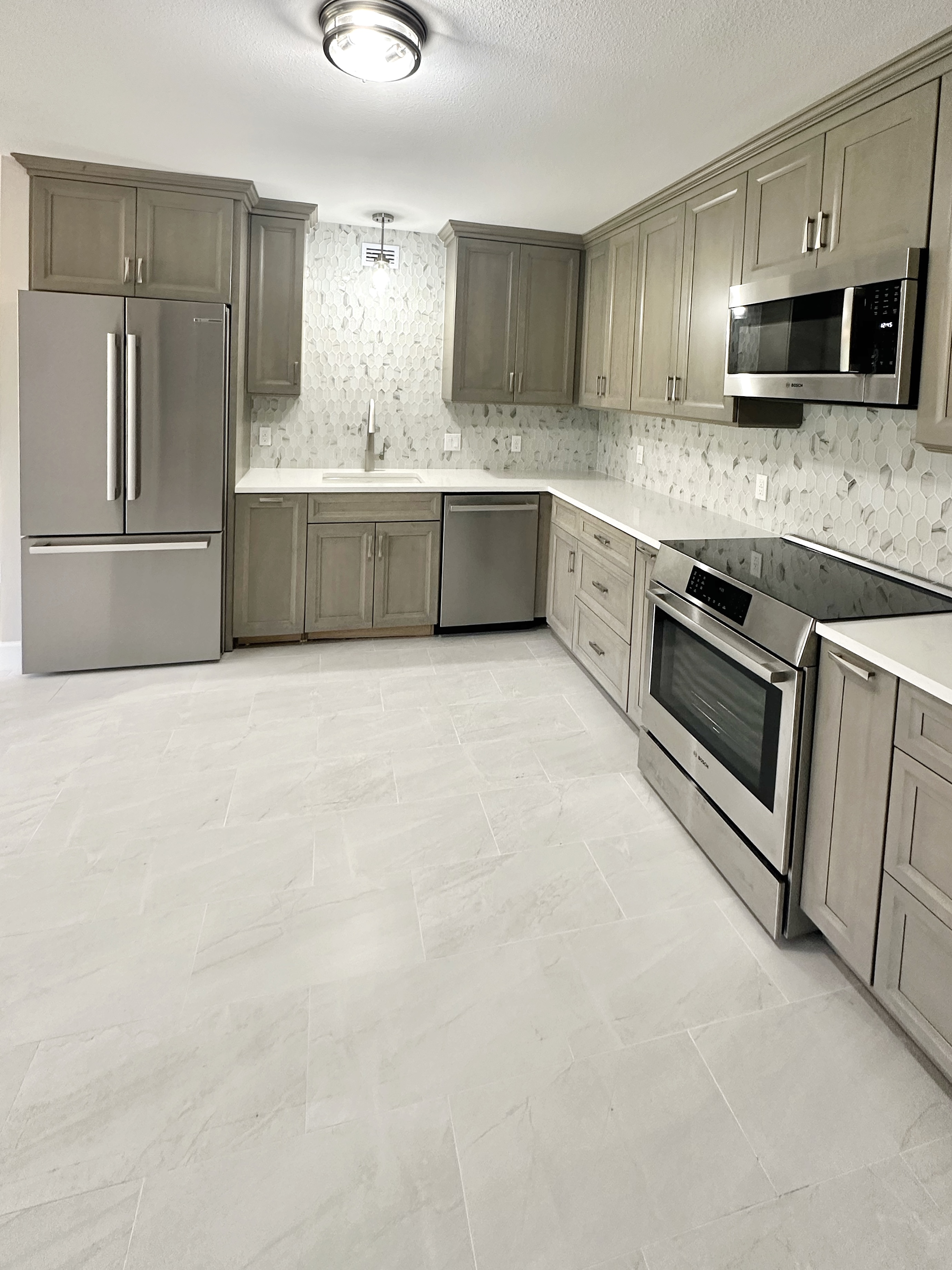 Kitchen remodel — grey shaker cabinets